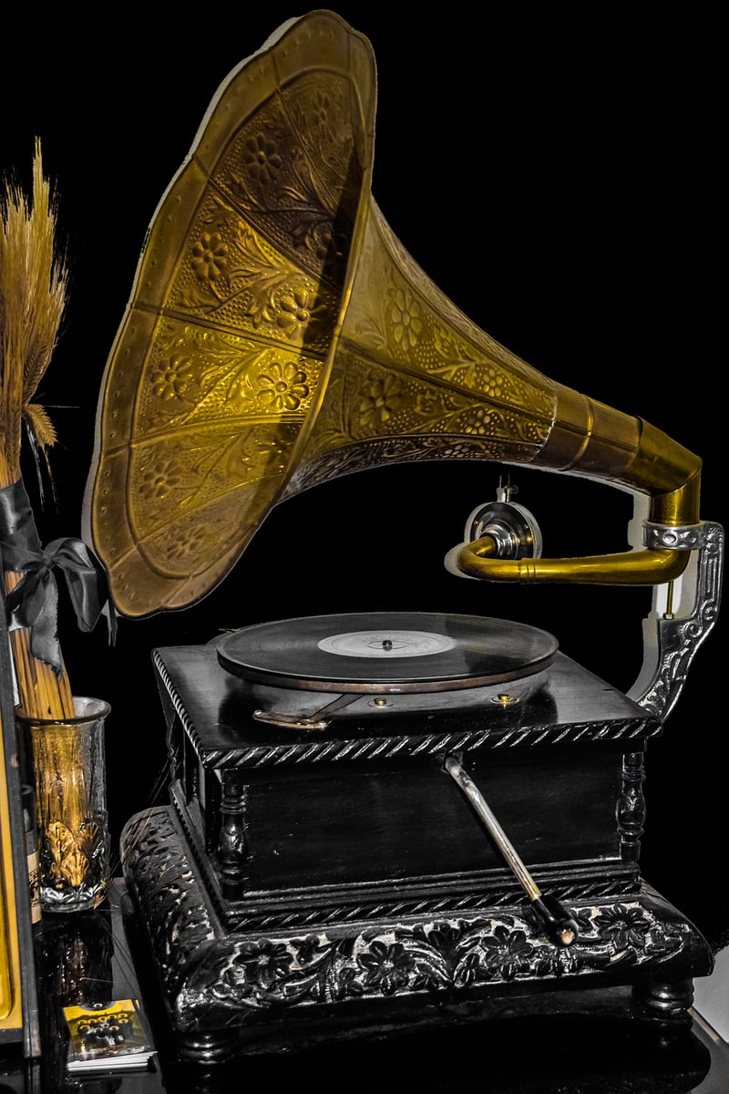 Vintage Gramophone Playing Jazz Music